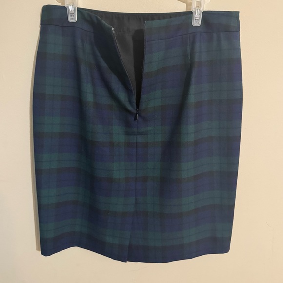 J. Crew The Pencil Skirt Blue & Green Tartan Plaid Wool Blend Size 6 - Picture 4 of 6